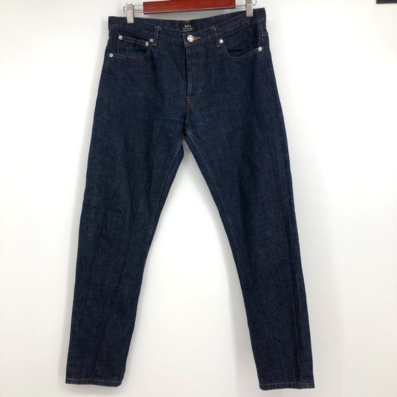 A.P.C. Petit New Standard Unisex fitted jeans button fly in Raw dark Indigo 30 - Picture 3 of 16